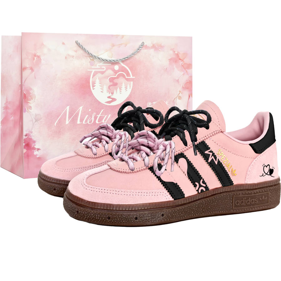 Adidas Adidas Handball Spezial Skateboard Shoes Women's Low Top Black, Pink