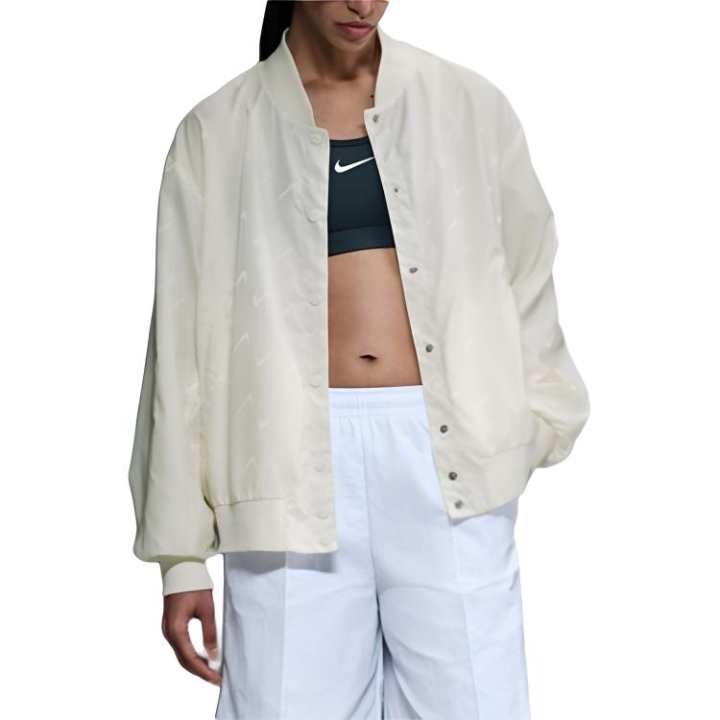 Nike Nike Sportswear Jackets Women's Sail White Baseball Collar Moderate