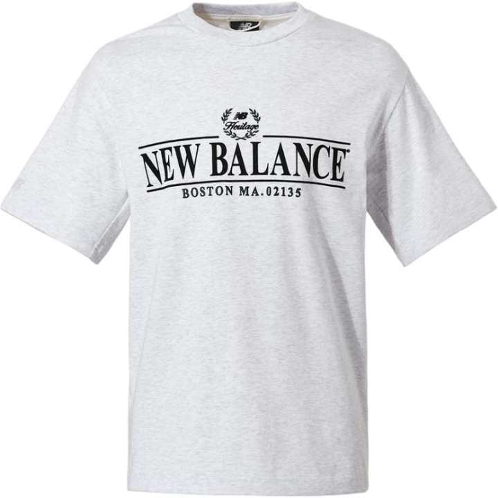New Balance New Balance T Shirts Unisex Light Gray Crew Neck