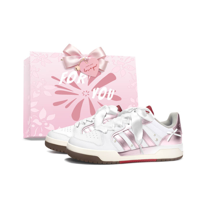 Adidas Adidas ENTRAP Skateboard Shoes Women's Low Top White & Pink Multicolor Design