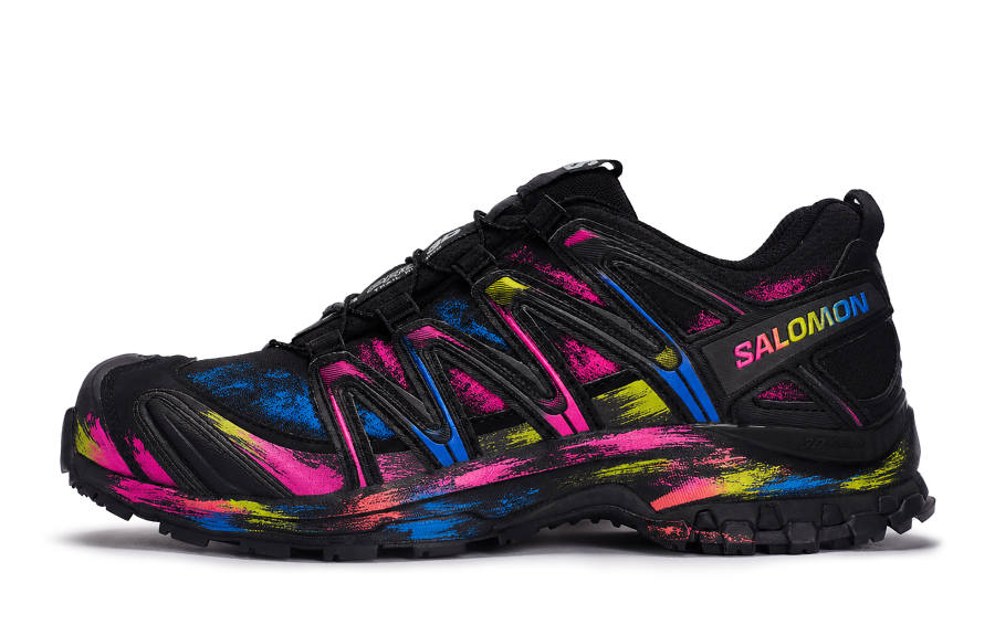 SALOMON XA PRO 3D Trail Running Shoes Unisex Low Top Pink/Blue/Yellow
