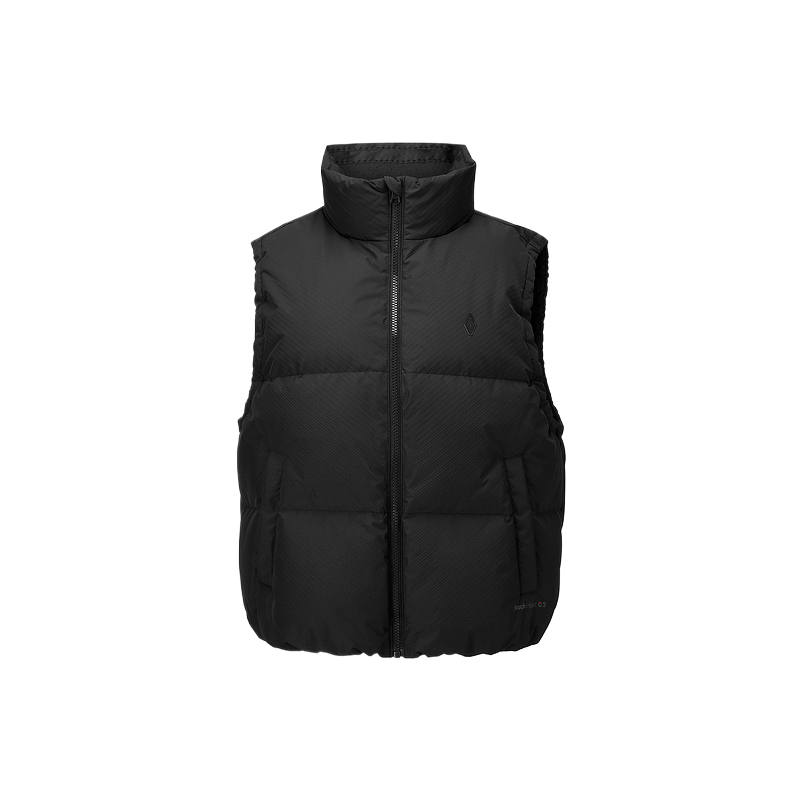 Skechers Down Vests Women's Carbon Black 0018 Stand Collar Moderate