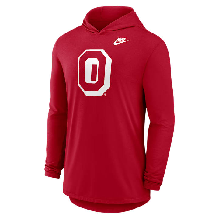 Nike Nike Dri Fit College T Shirts Men's Red Hooded Non Detachable