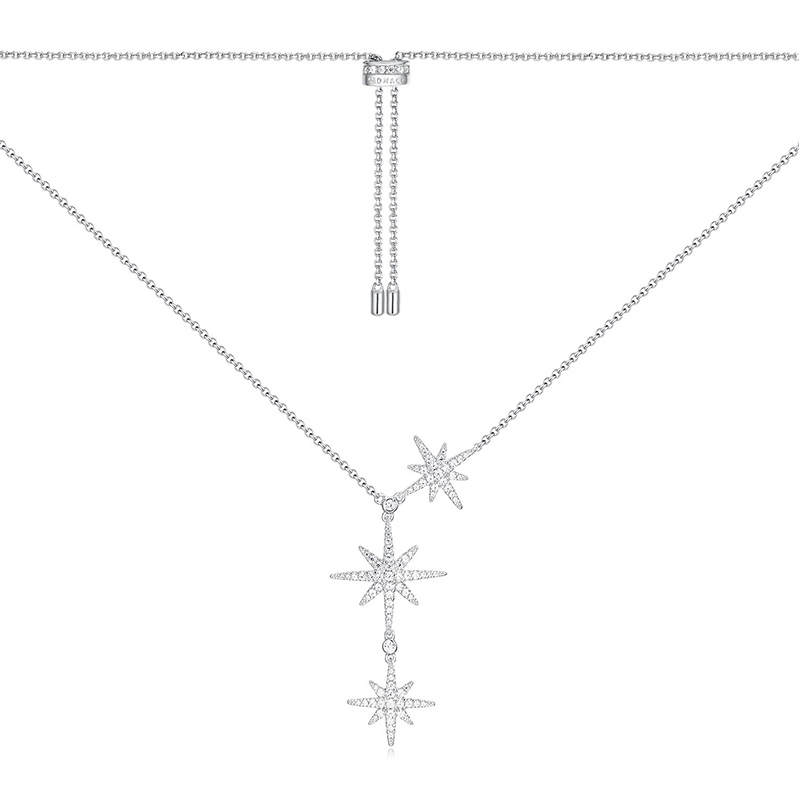 Apm Monaco Synthetic Cubic Zirconia Alloy Necklaces Unisex Silver