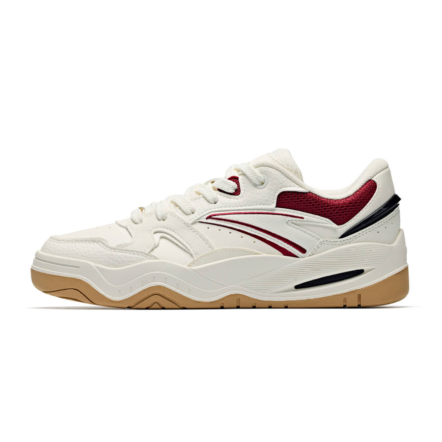 ANTA Skateboard Shoes Women's Low Top Ivory White/Crimson Total