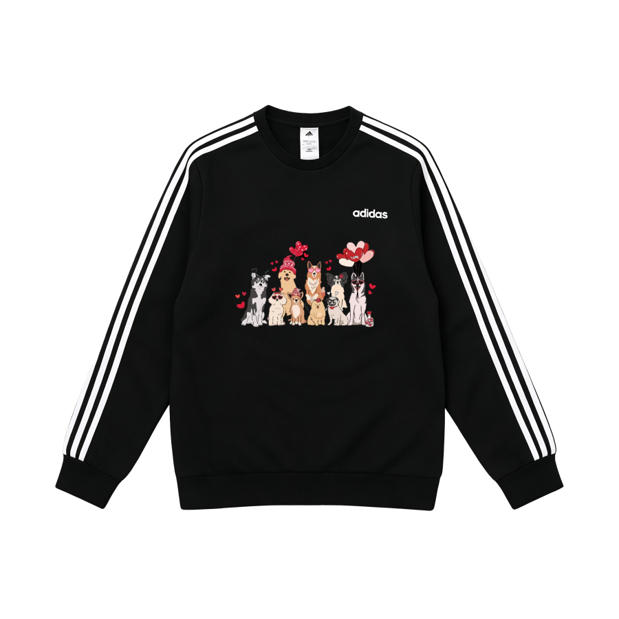 Adidas Adidas Sweatshirts Unisex Black Crew Neck Moderate Straight Fit