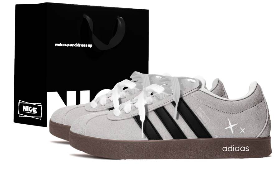 Adidas Adidas Vl Court Classic German Army Trainers Unisex Low Top Gray Black