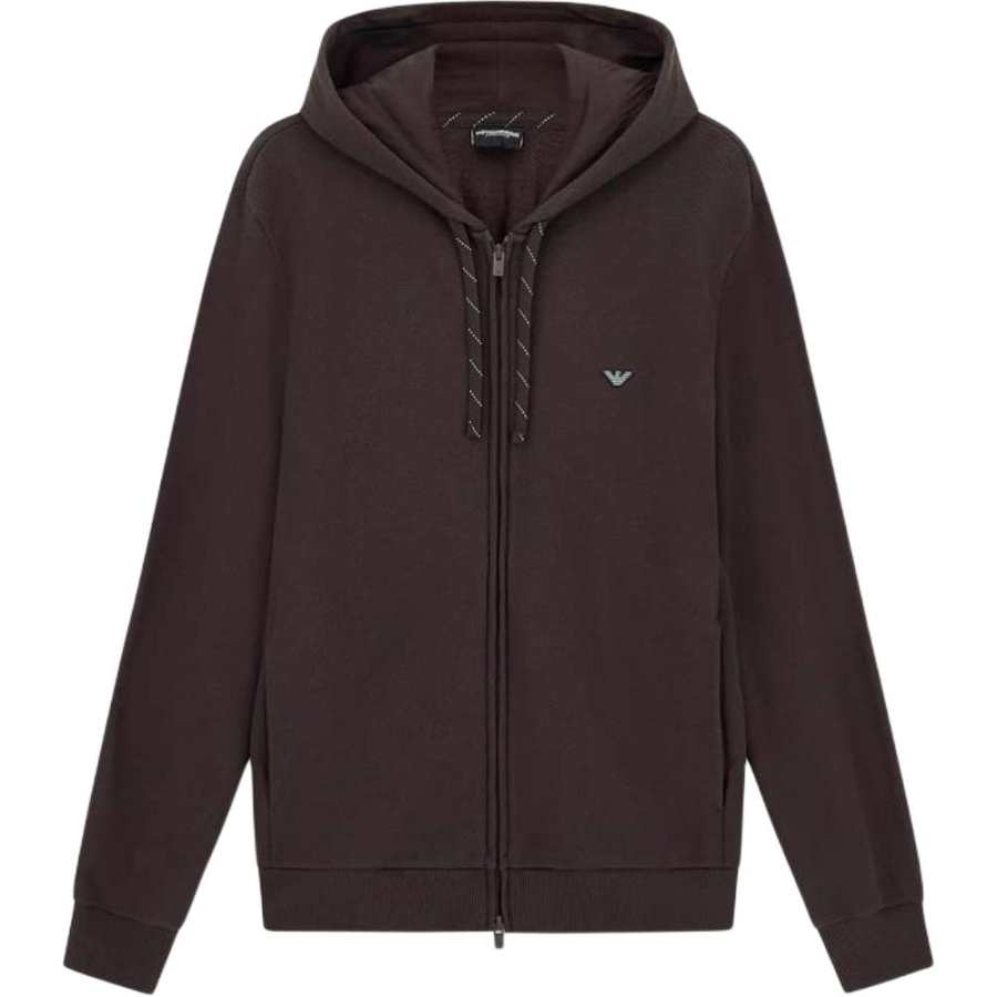 EMPORIO ARMANI Sweatshirts Men's Brown Hooded Non Detachable Moderate