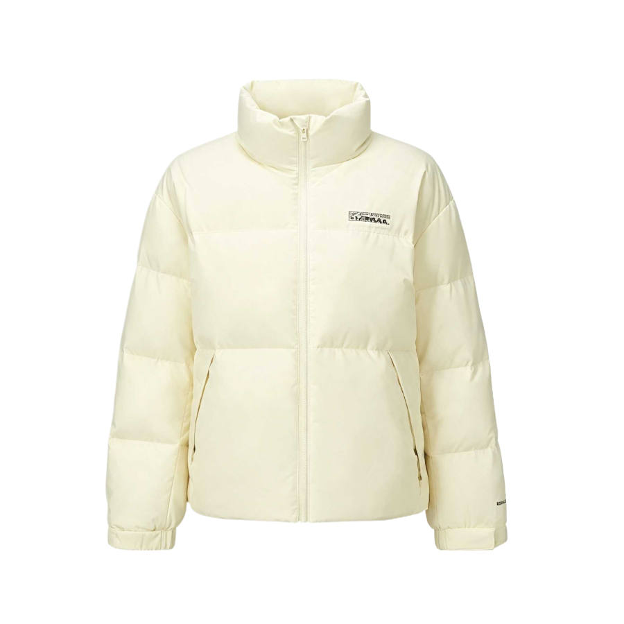 Skechers Down Jackets Women's Cream Beige White 00NA Turtleneck Moderate