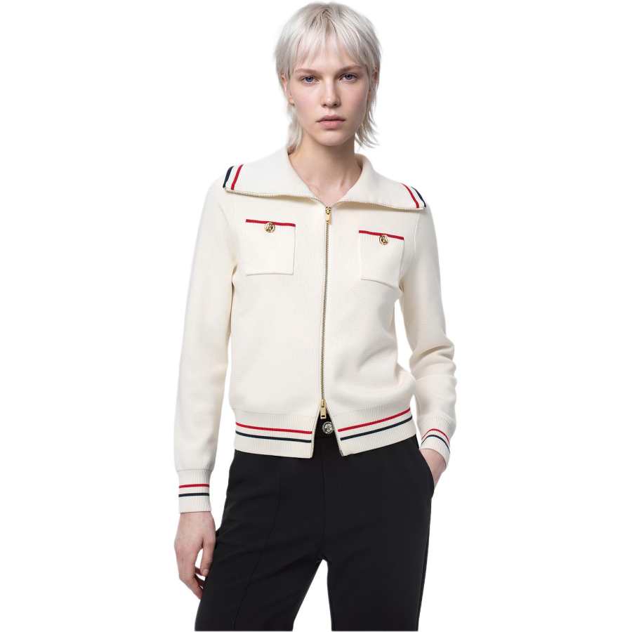 KARL LAGERFELD / Karl Lagerfeld Jeans Sweaters Women's Ecru Lapel Moderate