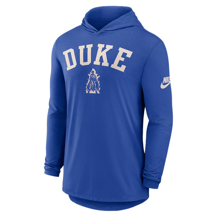 Nike Nike Dri Fit College T Shirts Men's Royal Hooded Non Detachable