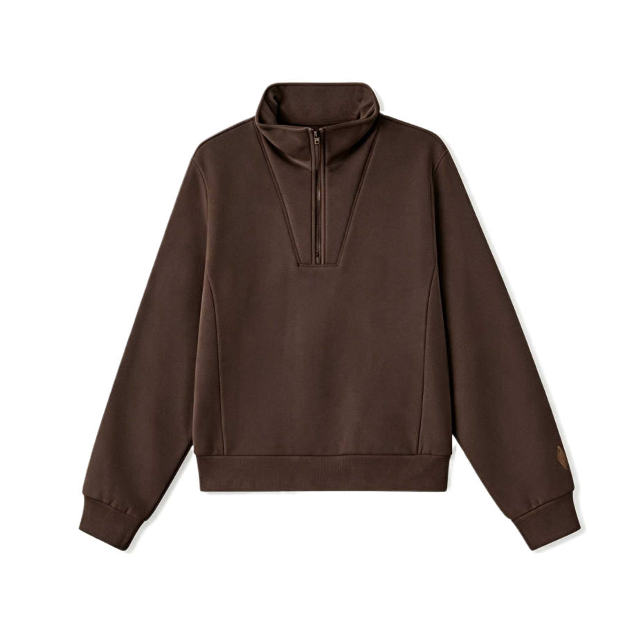 Skechers Knitwear Women's Dark Caramel Brown 05U5 Lapel Moderate