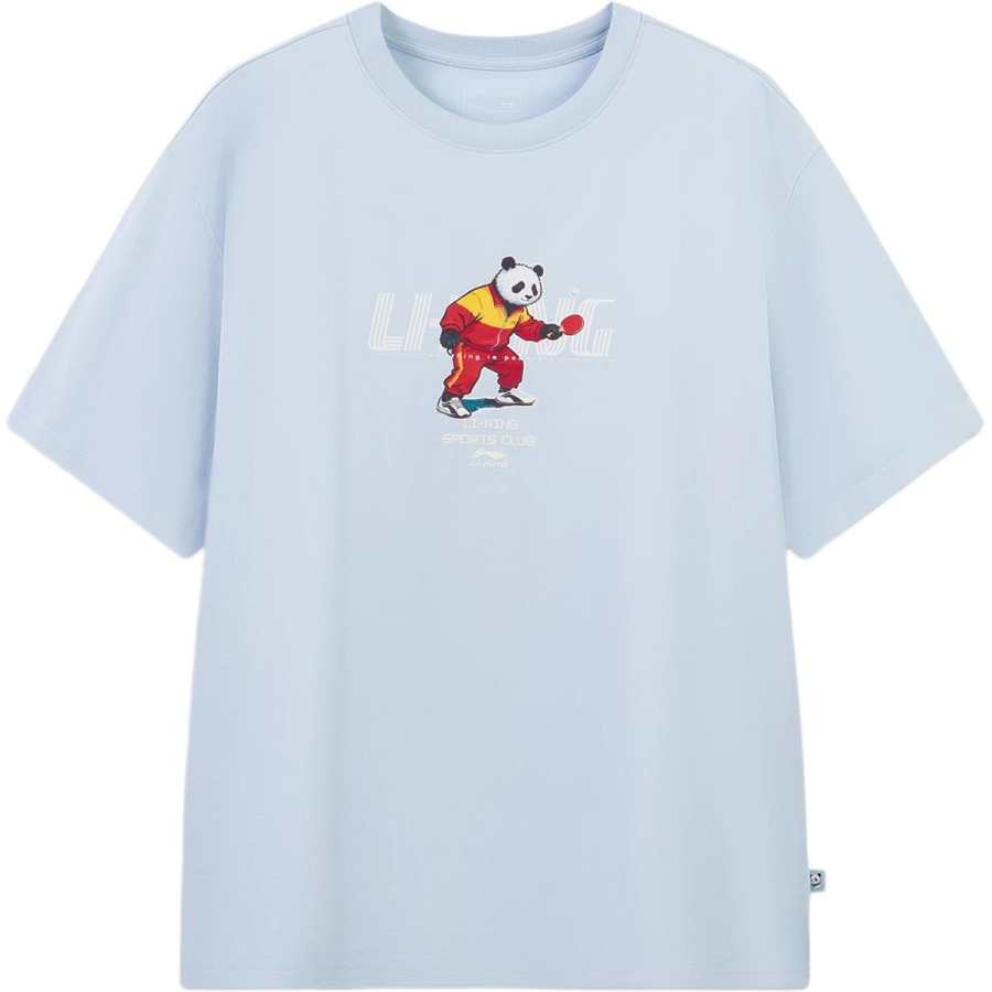Li-Ning Li Ning Sports Life Collection T Shirts Unisex Cloud Blue Crew Neck Moderate