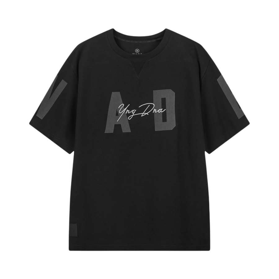Li-Ning Li Ning T Shirts Men's Black Crew Neck Moderate Straight Fit
