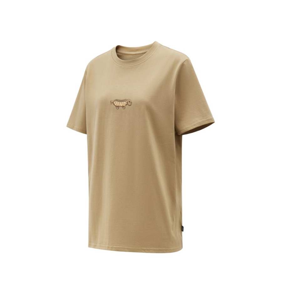 Vans T Shirts Women's Brown Crew Neck Moderate