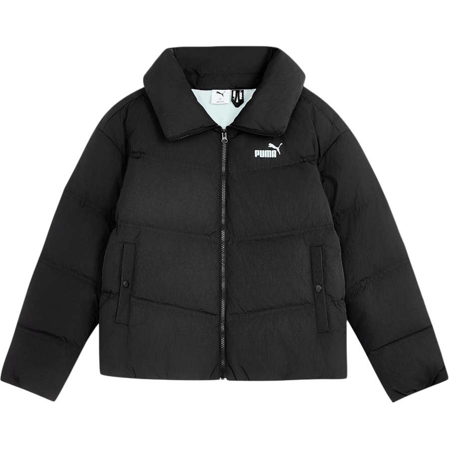 PUMA Down Coats Women's Black 01 Stand Collar