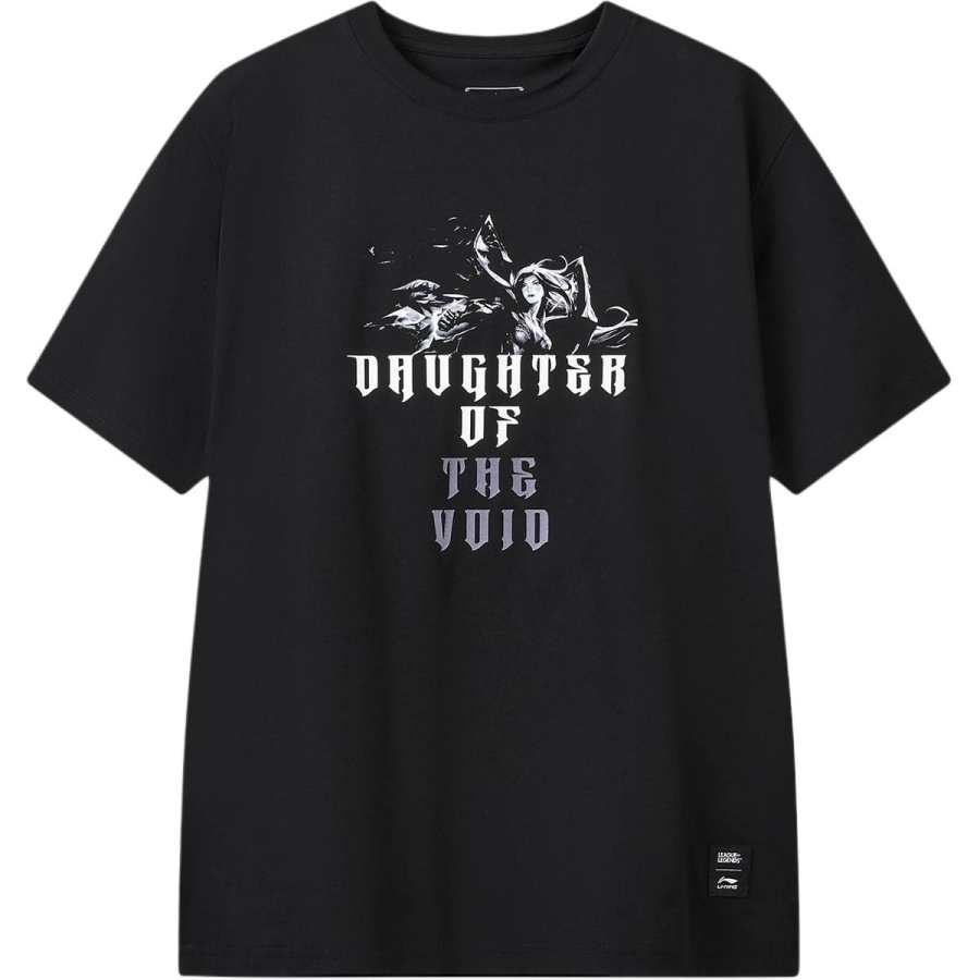 Li-Ning Li Ning Sports Life Collection T Shirts Men's Black Crew Neck Moderate Straight Fit