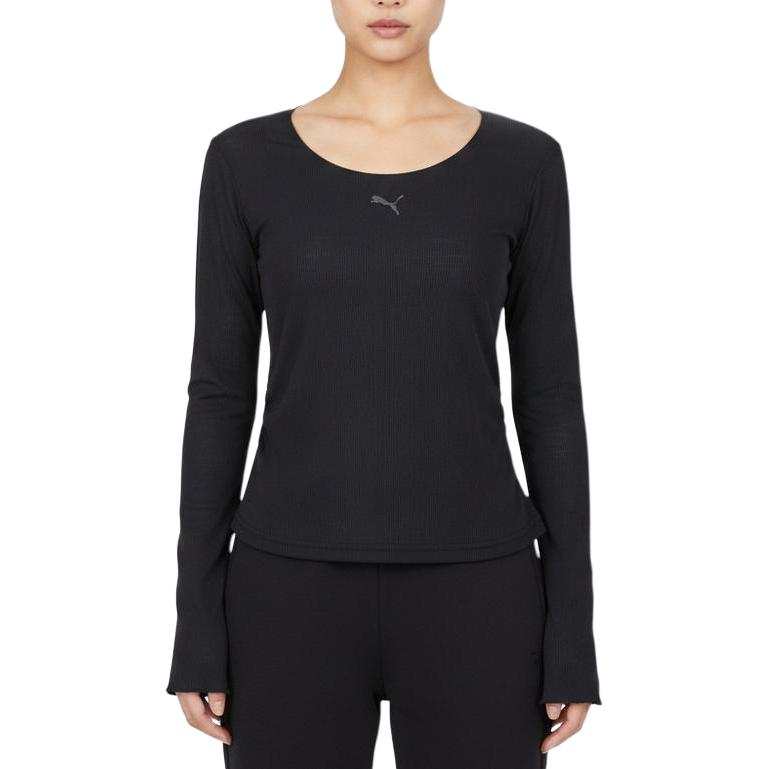 PUMA T Shirts Women's Black Crew Neck Moderate