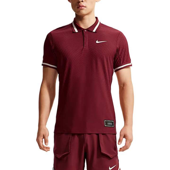Nike Nike Court Slam Tennis Tops Men's Team Red/Light Ivory White Lapel Moderate