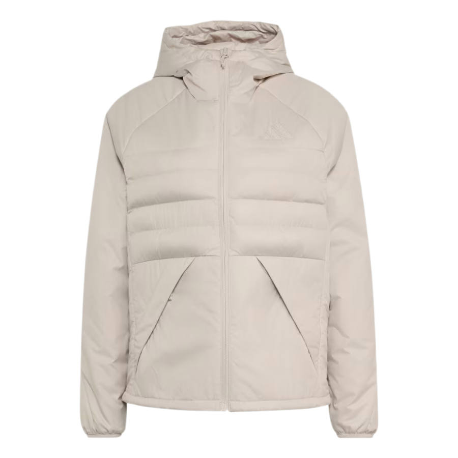 Adidas Adidas Puffer Jackets Women's Beige/Beige Hooded Non Detachable Moderate