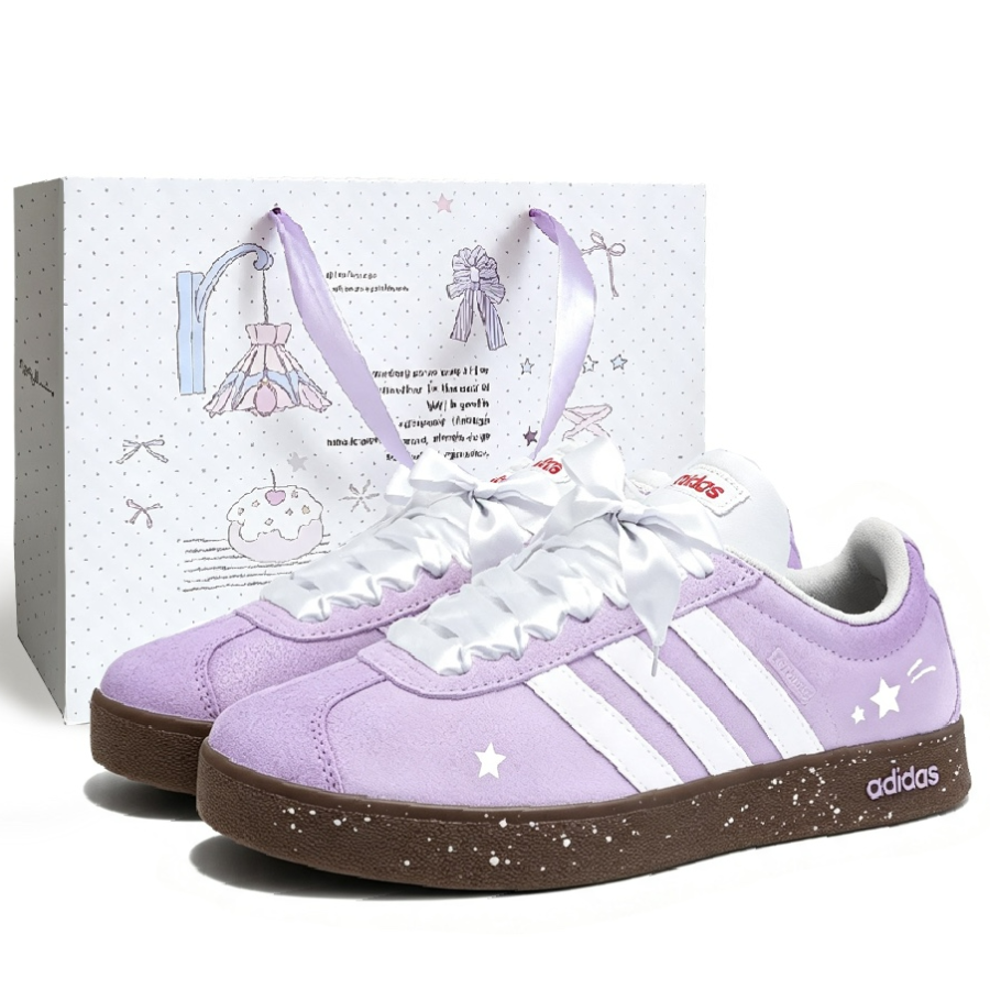 Adidas Adidas Vl Court Classic German Army Trainers Women's Low Top White/Purple