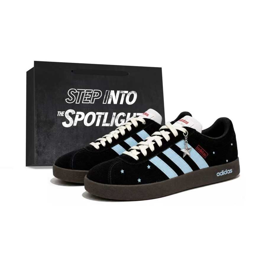 Adidas Adidas VL COURT 2.0 Skateboard Shoes Unisex Low Top Black/Blue