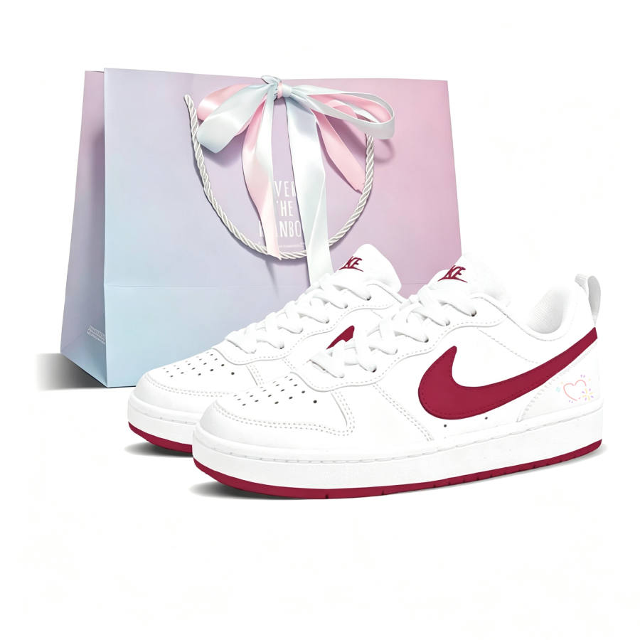 Nike Nike Court Borough Skateboard Shoes Women's Low Top White/Burgundy