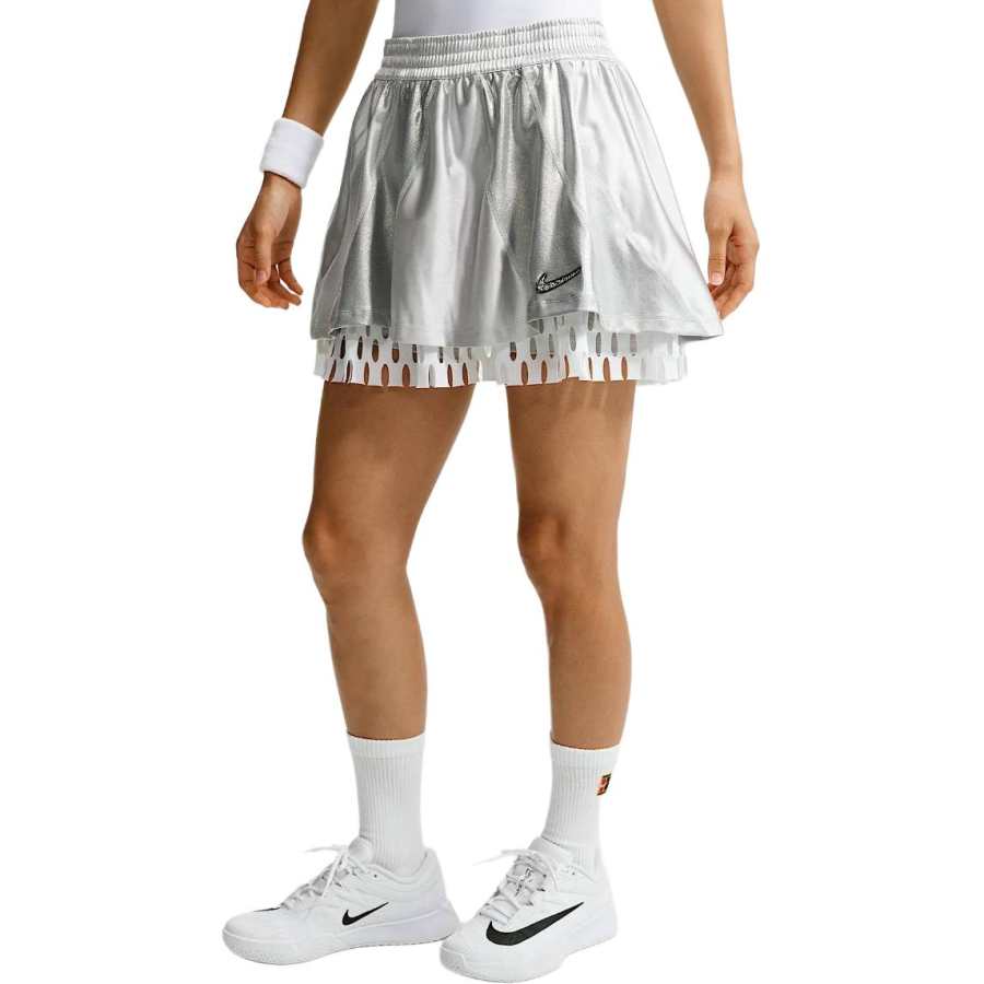 Nike Nike Court Tennis Skirts Women's Mist Gray/Metallic Silver Moderate Short Skirt