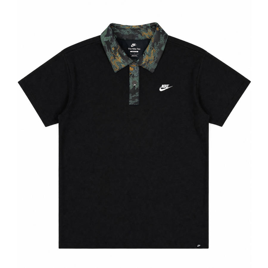 Nike Nike T Shirts Unisex Black Polo Collar Moderate Straight Fit
