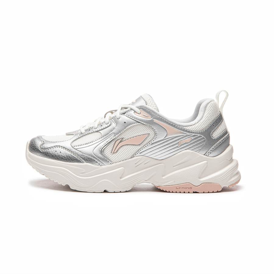 Li-Ning Li Ning Cloud Returns Casual Shoes Women's Low Top Silver/Pink