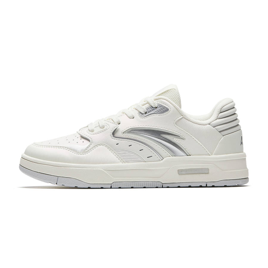 ANTA Life Collection Skateboard Shoes Women's Low Top Ivory White 5