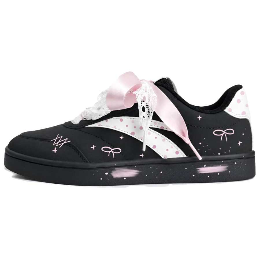 ANTA Active Skateboard Shoes Women's Low Top Black/White/Pink