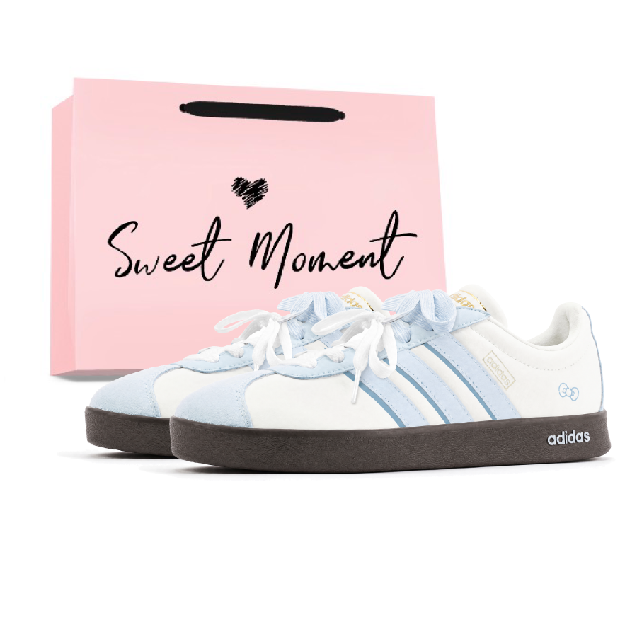 Adidas Adidas Vl Court Classic Skateboard Shoes Unisex Low Top White Blue
