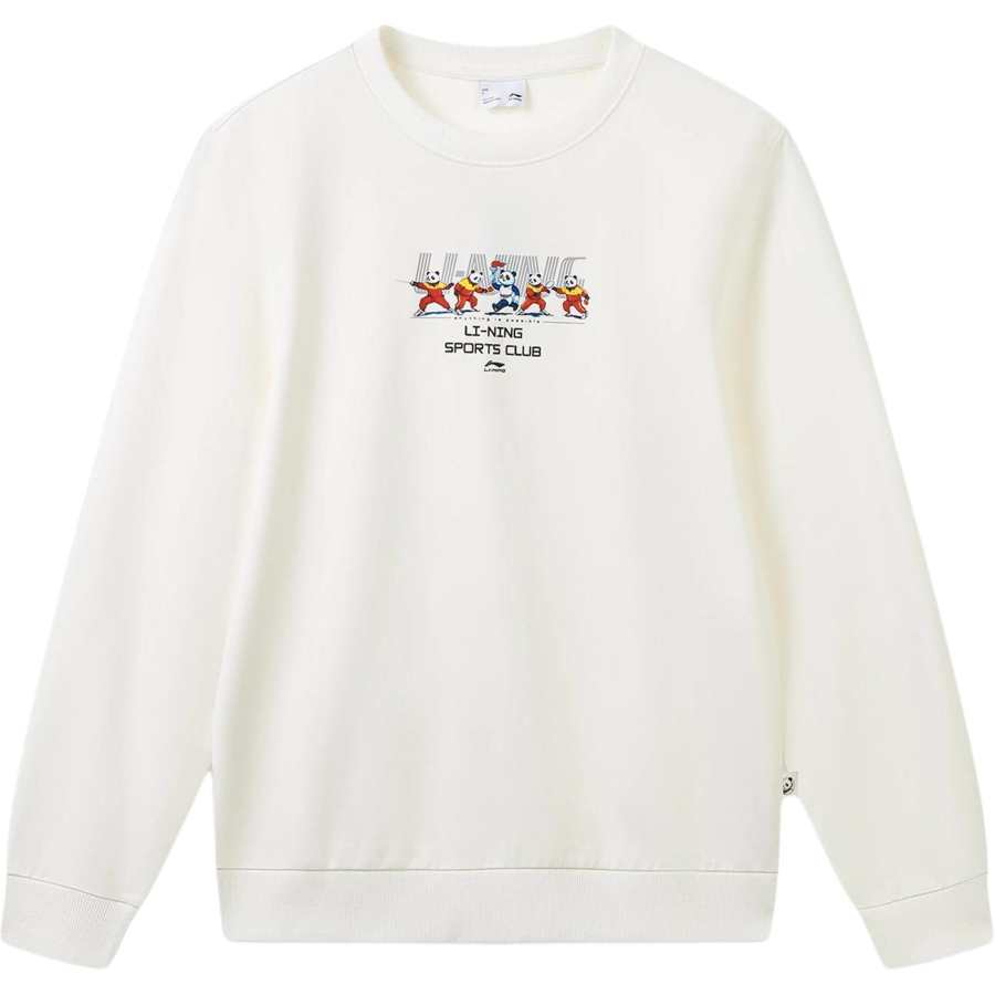 Li-Ning Li Ning Sports Life Collection Sweatshirts Unisex Ivory Crew Neck Moderate