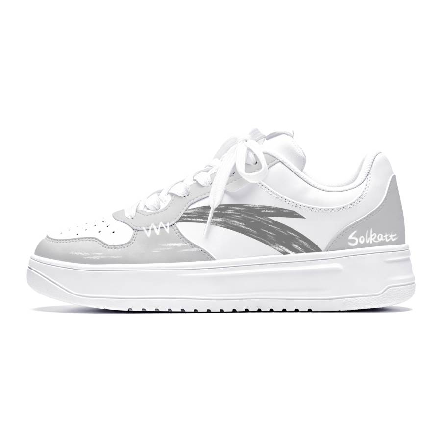 ANTA Easy Skateboard Shoes Men's Low Top White Gray Multicolor