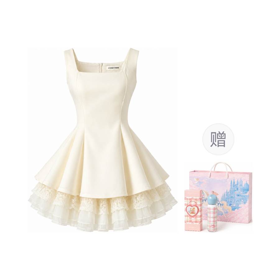 Cosyism Sleeveless Dresses Women's Square Collar Moderate