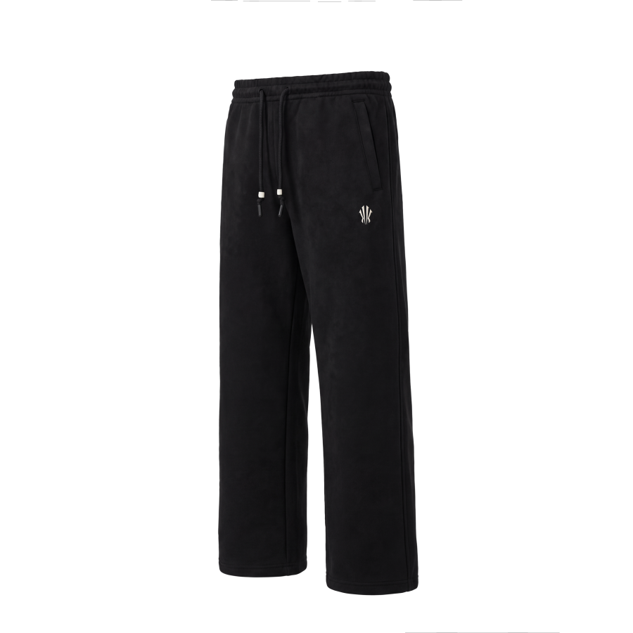 ANTA Knitted Sweatpants Unisex Black Thin Straight Fit Pants