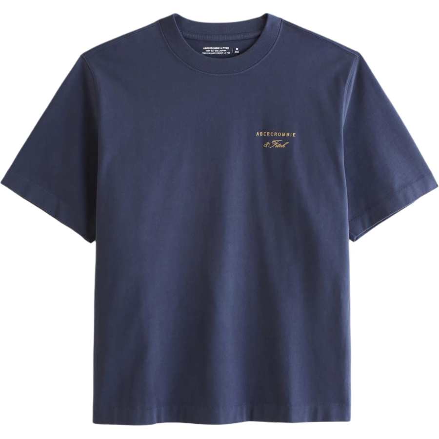 Abercrombie&Fitch T Shirts Men's Sapphire Blue Crew Neck