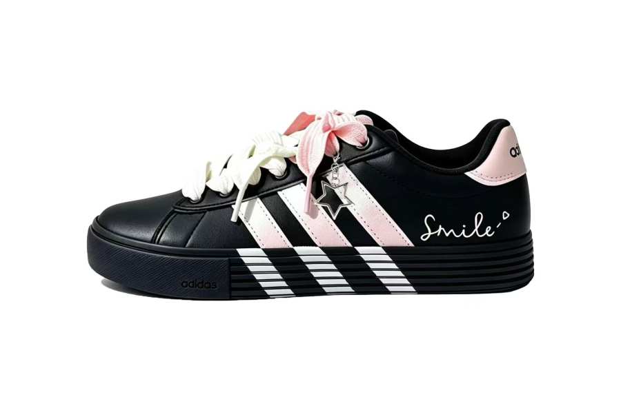 Adidas Adidas Daily 4.0 Skateboard Shoes Women's Low Top Black Pink White Color Block