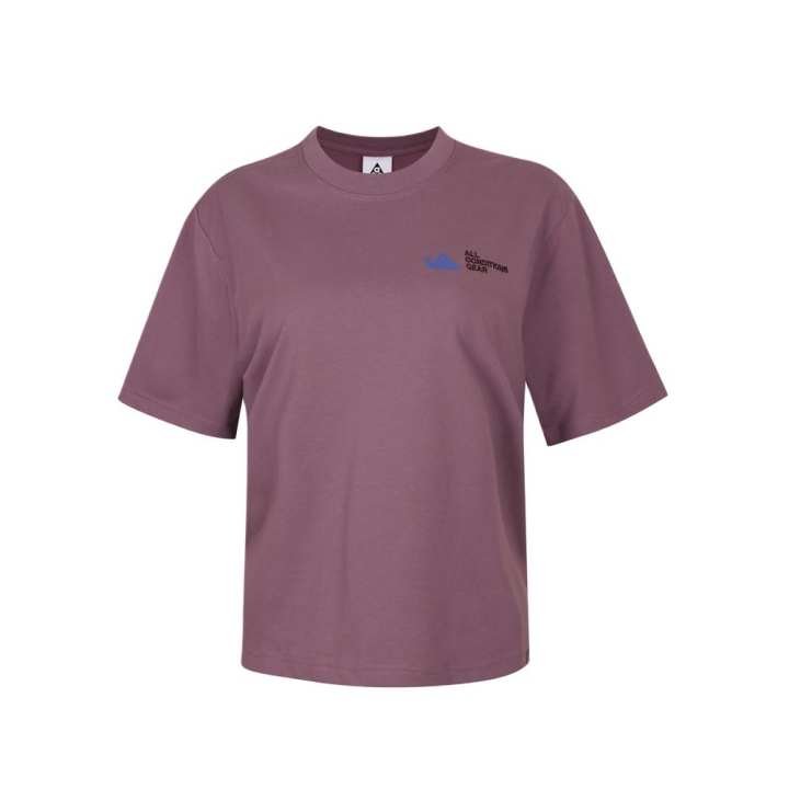 Nike Nike ACG T Shirts Women's Smoky Plum Gray Crew Neck Moderate