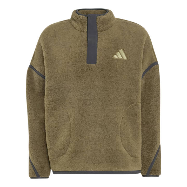 Adidas Adidas Terrex Fleece Tops Men's Olive Green Stand Collar Moderate