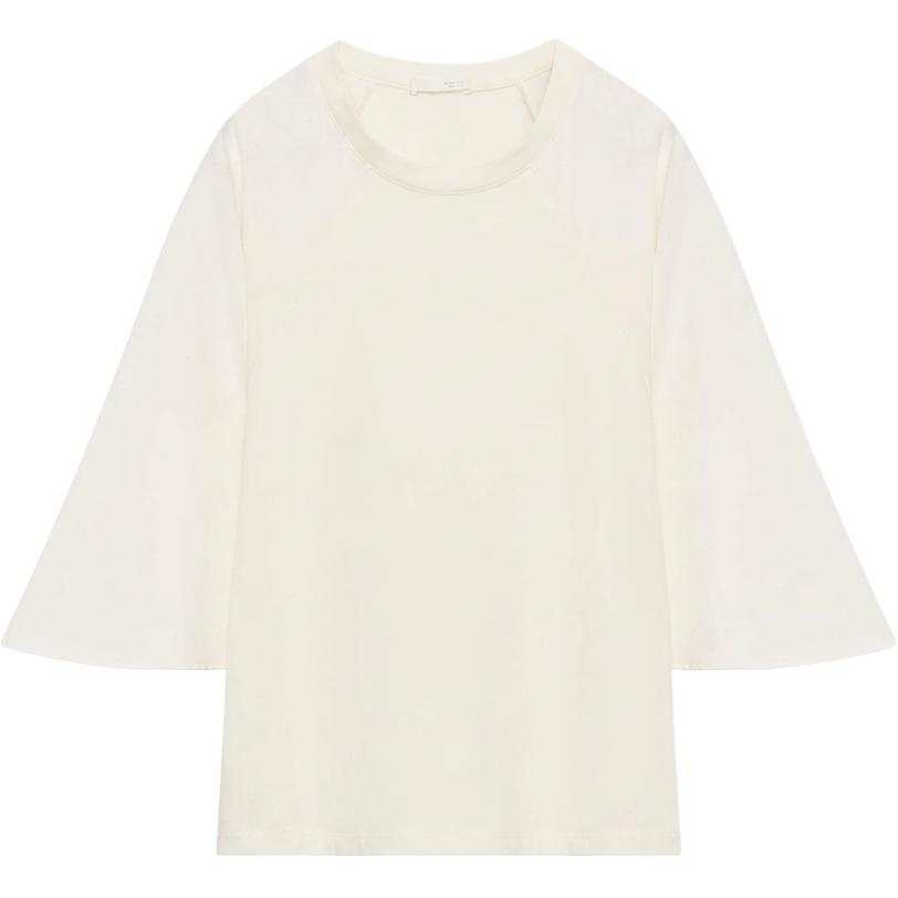 ZARA T Shirts Women's White Crew Neck Straight Fit