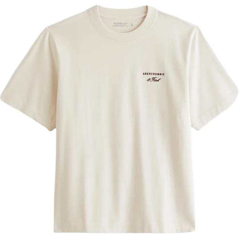 Abercrombie&Fitch T Shirts Men's Warm Beige Crew Neck