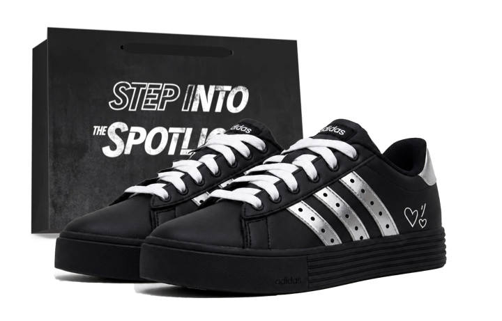 Adidas Adidas Daily 4.0 Skateboard Shoes Unisex Low Top Black Silver
