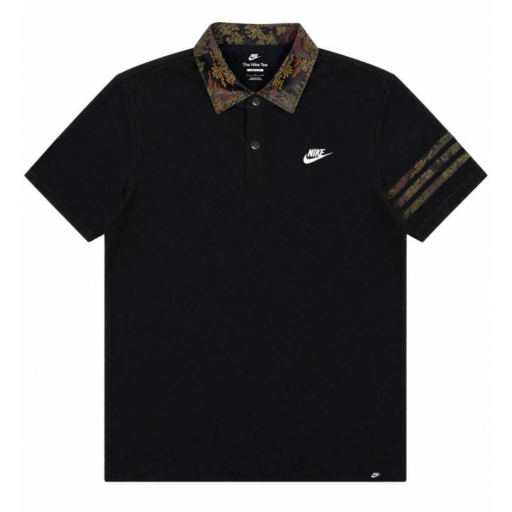 Nike Nike T Shirts Unisex Black Polo Collar Moderate Straight Fit