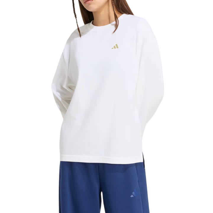 Adidas Adidas ESSENTIALS T Shirts Women's White/Double Yellow Crew Neck Moderate