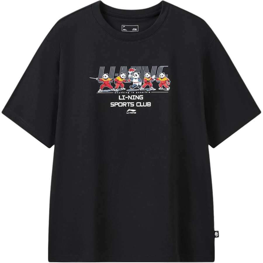 Li-Ning Li Ning Sports Life Collection T Shirts Unisex Black Crew Neck Moderate