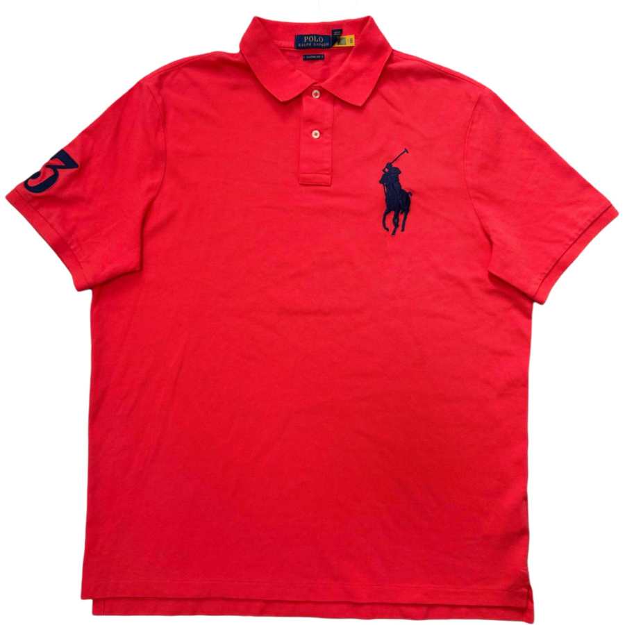 Polo Ralph Lauren Big Pony Polo Shirts Men's Red Polo Collar Moderate