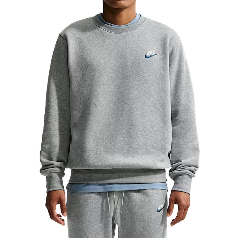 Nike Nike Sportswear Club Sweatshirts Men's Dark Gray Juniper/Court Blue Crew Neck Moderate