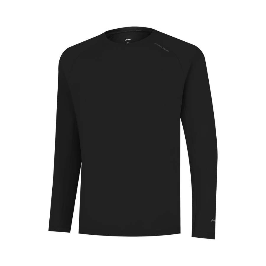 Li-Ning Li Ning T Shirts Men's Black Crew Neck Thin Straight Fit